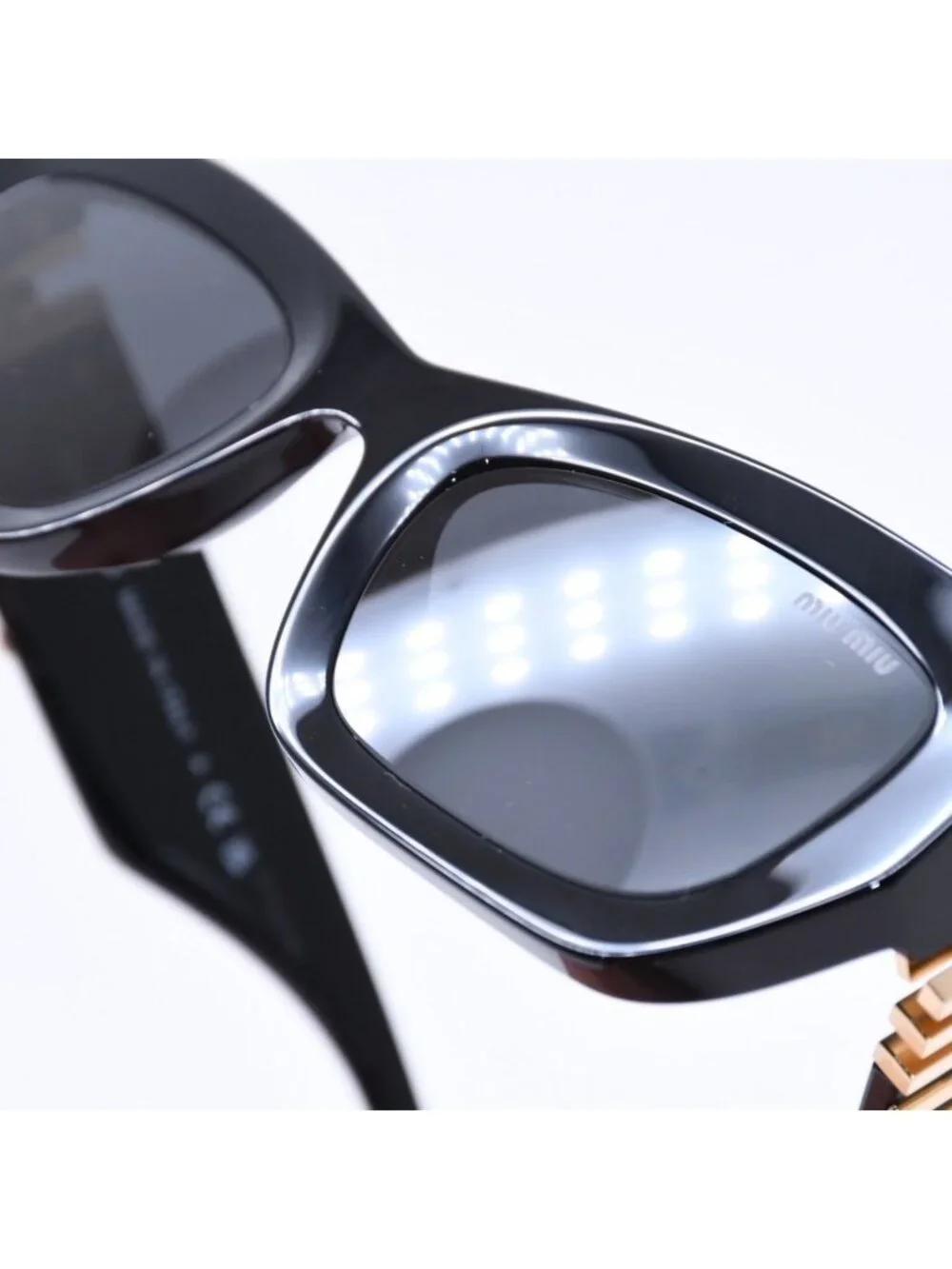 Miu Miu Sunglasses Eyewear Black Gold